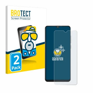 Vorderseite einer Produktverpackung mit dem Markenlogo BROTECT. Daneben ist das Gerät Cubot Note 20 mit dem zugehörigen Displa