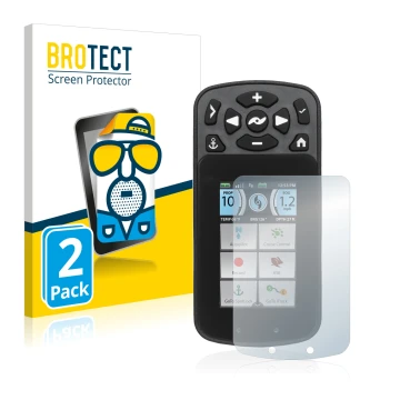 Vorderseite einer Produktverpackung mit dem Markenlogo BROTECT. Daneben ist das Gerät Minn Kota I-Pilot Link mit dem zugehörig