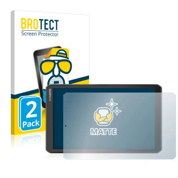 Vorderseite einer Produktverpackung mit dem Markenlogo BROTECT. Daneben ist das Gerät Garmin Camper 890 mit dem zugehörigen Di