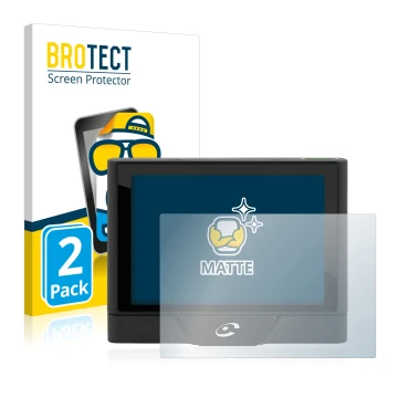 Vorderseite einer Produktverpackung mit dem Markenlogo BROTECT. Daneben ist das Gerät Coyote UP mit dem zugehörigen Displaysch