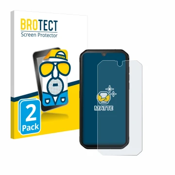 Vorderseite einer Produktverpackung mit dem Markenlogo BROTECT. Daneben ist das Gerät Blackview BV9900E mit dem zugehörigen Di