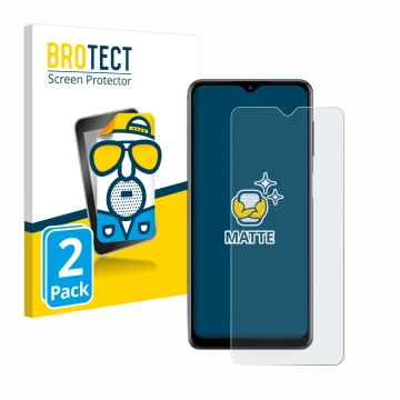Vorderseite einer Produktverpackung mit dem Markenlogo BROTECT. Daneben ist das Gerät Samsung Galaxy M12 mit dem zugehörigen D