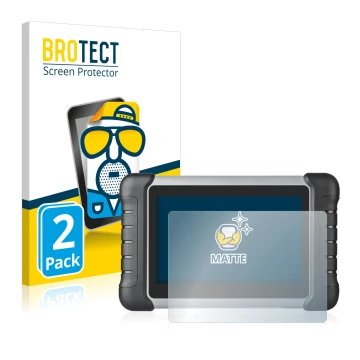 Vorderseite einer Produktverpackung mit dem Markenlogo BROTECT. Daneben ist das Gerät Autel MaxiCOM MK808 mit dem zugehörigen 