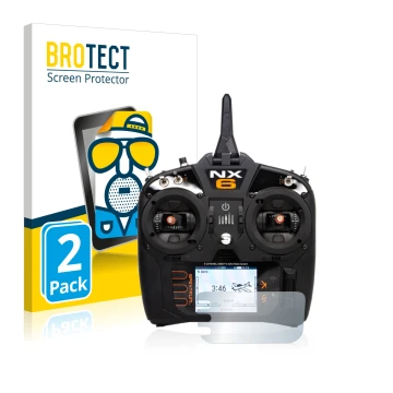 Vorderseite einer Produktverpackung mit dem Markenlogo BROTECT. Daneben ist das Gerät Spektrum NX6 mit dem zugehörigen Display
