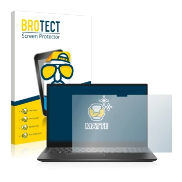 Vorderseite einer Produktverpackung mit dem Markenlogo BROTECT. Daneben ist das Gerät Dell Inspiron 15 7506 mit dem zugehörige