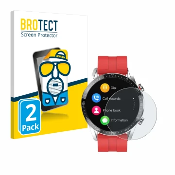 Vorderseite einer Produktverpackung mit dem Markenlogo BROTECT. Daneben ist das Gerät Gentleman Smartwatch mit dem zugehörigen