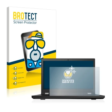 Vorderseite einer Produktverpackung mit dem Markenlogo BROTECT. Daneben ist das Gerät Lenovo ThinkPad P15 mit dem zugehörigen 