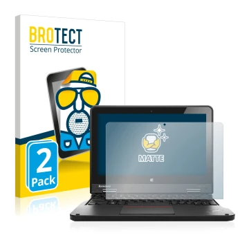 Vorderseite einer Produktverpackung mit dem Markenlogo BROTECT. Daneben ist das Gerät Lenovo ThinkPad Yoga 11e 6.Gen mit dem z