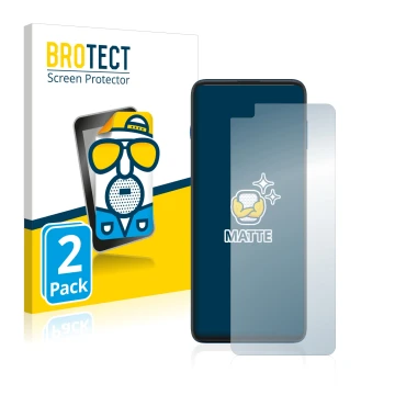 Vorderseite einer Produktverpackung mit dem Markenlogo BROTECT. Daneben ist das Gerät Motorola G100 mit dem zugehörigen Displa
