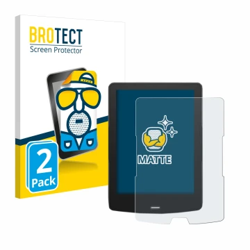 Vorderseite einer Produktverpackung mit dem Markenlogo BROTECT. Daneben ist das Gerät inkBOOK Calypso Plus mit dem zugehörigen