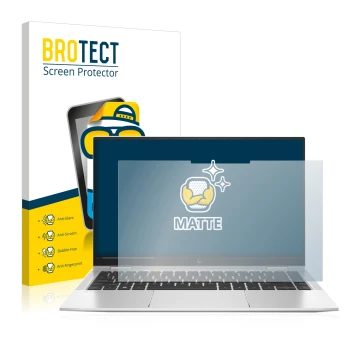 Vorderseite einer Produktverpackung mit dem Markenlogo BROTECT. Daneben ist das Gerät HP Elitebook x360 1040 G7 mit dem zugehö