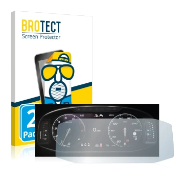 Vorderseite einer Produktverpackung mit dem Markenlogo BROTECT. Daneben ist das Gerät Seat Ateca Facelift 10.25