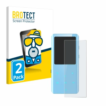 Vorderseite einer Produktverpackung mit dem Markenlogo BROTECT. Daneben ist das Gerät AGPtek A19X mit dem zugehörigen Displays