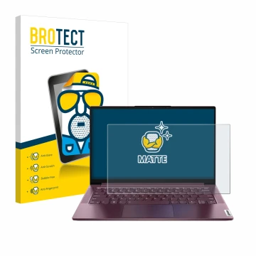 Vorderseite einer Produktverpackung mit dem Markenlogo BROTECT. Daneben ist das Gerät Lenovo Yoga Slim 7 14