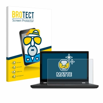 Vorderseite einer Produktverpackung mit dem Markenlogo BROTECT. Daneben ist das Gerät Lenovo ThinkPad P15 Gen 2 mit dem zugehö