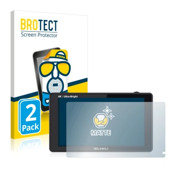 Vorderseite einer Produktverpackung mit dem Markenlogo BROTECT. Daneben ist das Gerät Feelworld LUT6 6