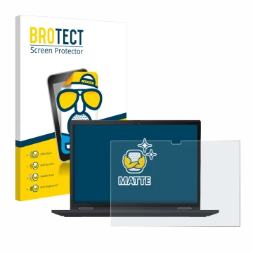 Vorderseite einer Produktverpackung mit dem Markenlogo BROTECT. Daneben ist das Gerät Lenovo ThinkPad X13 Yoga Gen 2 mit dem z