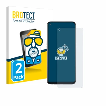 Vorderseite einer Produktverpackung mit dem Markenlogo BROTECT. Daneben ist das Gerät realme GT Master Edition mit dem zugehör