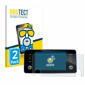 Vorderseite einer Produktverpackung mit dem Markenlogo BROTECT. Daneben ist das Gerät Skoda Bolero 2020 Infotainment System 8