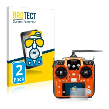 Vorderseite einer Produktverpackung mit dem Markenlogo BROTECT. Daneben ist das Gerät RadioLink AT10II mit dem zugehörigen Dis