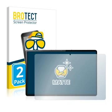 Vorderseite einer Produktverpackung mit dem Markenlogo BROTECT. Daneben ist das Gerät Lenovo Tab P12 Pro mit dem zugehörigen D