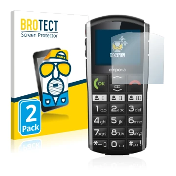 Vorderseite einer Produktverpackung mit dem Markenlogo BROTECT. Daneben ist das Gerät Emporia Simplicity mit dem zugehörigen D