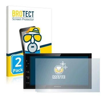 Vorderseite einer Produktverpackung mit dem Markenlogo BROTECT. Daneben ist das Gerät Kenwood DMX5020DABS mit dem zugehörigen 