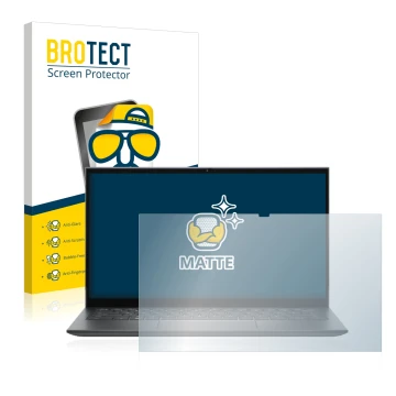 Vorderseite einer Produktverpackung mit dem Markenlogo BROTECT. Daneben ist das Gerät Dell Inspiron 14 7415 2-in-1 mit dem zug