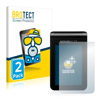 Vorderseite einer Produktverpackung mit dem Markenlogo BROTECT. Daneben ist das Gerät REINER SCT tanJack deluxe mit dem zugehö