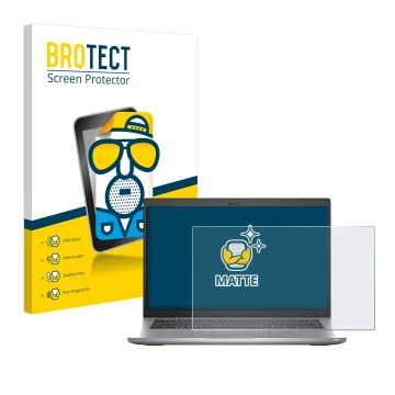 Vorderseite einer Produktverpackung mit dem Markenlogo BROTECT. Daneben ist das Gerät Dell Latitude 5420 mit dem zugehörigen D