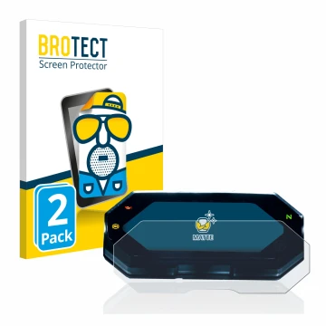 Vorderseite einer Produktverpackung mit dem Markenlogo BROTECT. Daneben ist das Gerät Yamaha MT-07 2021 mit dem zugehörigen Di