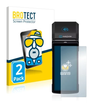 Vorderseite einer Produktverpackung mit dem Markenlogo BROTECT. Daneben ist das Gerät Ready2order ReadyGo mit dem zugehörigen 