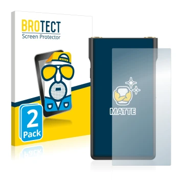 Vorderseite einer Produktverpackung mit dem Markenlogo BROTECT. Daneben ist das Gerät Sony Walkman NW-WM1AM2 mit dem zugehörig