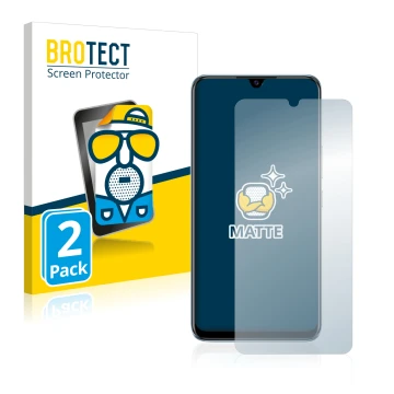 Vorderseite einer Produktverpackung mit dem Markenlogo BROTECT. Daneben ist das Gerät Vivo V20 SE mit dem zugehörigen Displays