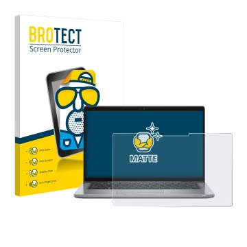 Vorderseite einer Produktverpackung mit dem Markenlogo BROTECT. Daneben ist das Gerät Dell Latitude 7320 2-in-1 mit dem zugehö
