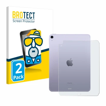 Vorderseite einer Produktverpackung mit dem Markenlogo BROTECT. Daneben ist das Gerät Apple iPad Air 5 WiFi 2022 (Rückseite, 5