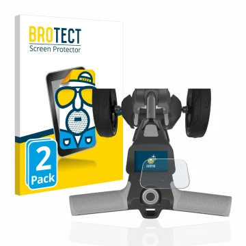 Vorderseite einer Produktverpackung mit dem Markenlogo BROTECT. Daneben ist das Gerät PowaKaddy FX5 2.8