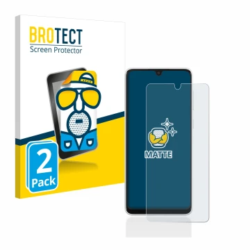 Vorderseite einer Produktverpackung mit dem Markenlogo BROTECT. Daneben ist das Gerät Samsung Galaxy A33 5G mit dem zugehörige