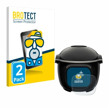 Vorderseite einer Produktverpackung mit dem Markenlogo BROTECT. Daneben ist das Gerät Krups Cook4me Touch Wifi mit dem zugehör