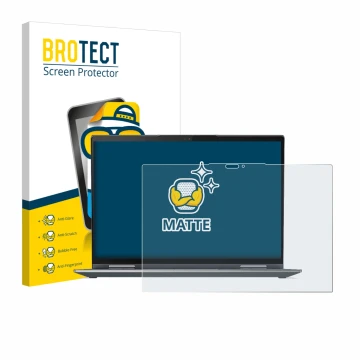 Vorderseite einer Produktverpackung mit dem Markenlogo BROTECT. Daneben ist das Gerät Lenovo ThinkPad X1 Yoga Gen 7 mit dem zu