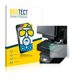 Vorderseite einer Produktverpackung mit dem Markenlogo BROTECT. Daneben ist das Gerät Keyence IM-7030 Glasplatte mit dem zugeh