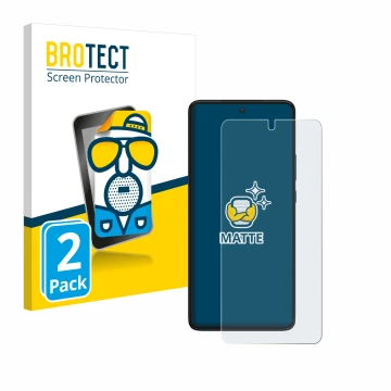 Vorderseite einer Produktverpackung mit dem Markenlogo BROTECT. Daneben ist das Gerät Motorola Edge 30 mit dem zugehörigen Dis