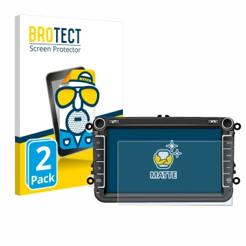 Vorderseite einer Produktverpackung mit dem Markenlogo BROTECT. Daneben ist das Gerät M.I.C. AV8V7-Lite mit dem zugehörigen Di