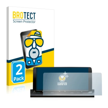 Vorderseite einer Produktverpackung mit dem Markenlogo BROTECT. Daneben ist das Gerät Volkswagen Caddy 5 Discover Media 10