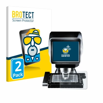 Vorderseite einer Produktverpackung mit dem Markenlogo BROTECT. Daneben ist das Gerät Keyence LM-1100 Glasplatte mit dem zugeh