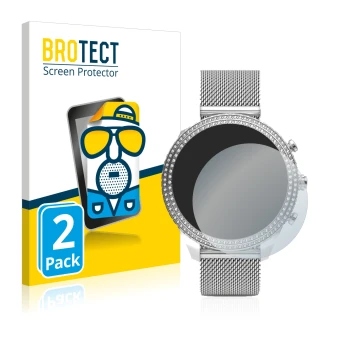 Vorderseite einer Produktverpackung mit dem Markenlogo BROTECT. Daneben ist das Gerät Fossil Stella (6. Gen) mit dem zugehörig