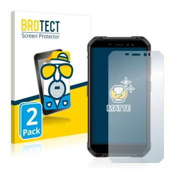Vorderseite einer Produktverpackung mit dem Markenlogo BROTECT. Daneben ist das Gerät Ulefone Armor X6 Pro mit dem zugehörigen