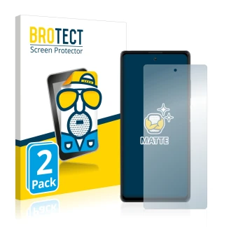 Vorderseite einer Produktverpackung mit dem Markenlogo BROTECT. Daneben ist das Gerät Blackview A100 mit dem zugehörigen Displ