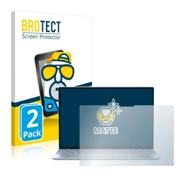 Vorderseite einer Produktverpackung mit dem Markenlogo BROTECT. Daneben ist das Gerät Dell XPS 13 9315 Touch mit dem zugehörig