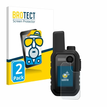 Vorderseite einer Produktverpackung mit dem Markenlogo BROTECT. Daneben ist das Gerät Garmin Alpha 10 K mit dem zugehörigen Di